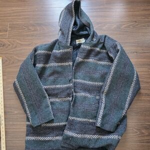 Earth Ragz Men's Hooded Sweater - Teal and Charcoal